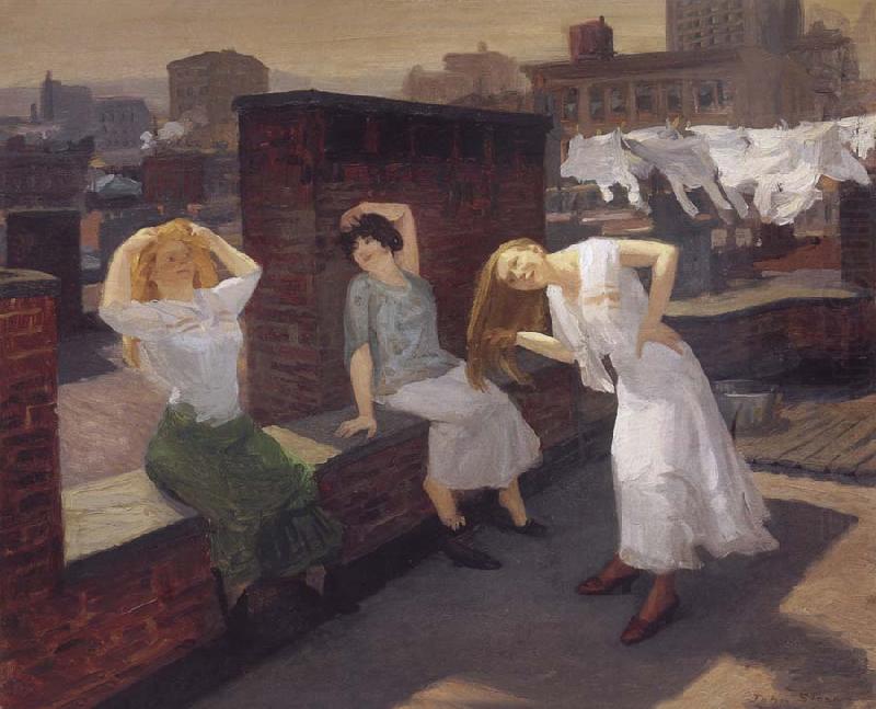 Sunday,Women Drying Their Hair, John sloan